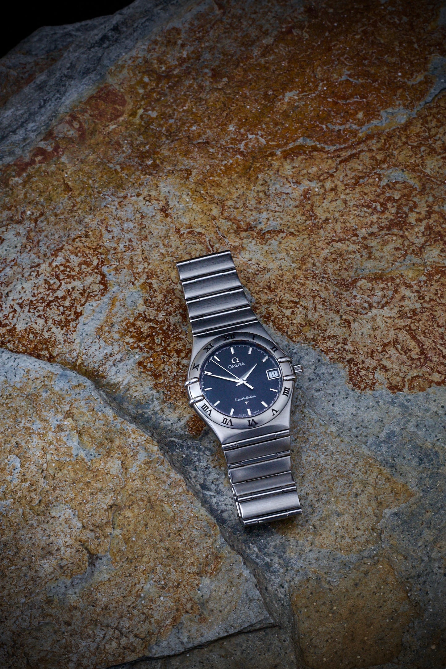 Vintage Omega Constellation 396. 1201 with blue dial from 1995