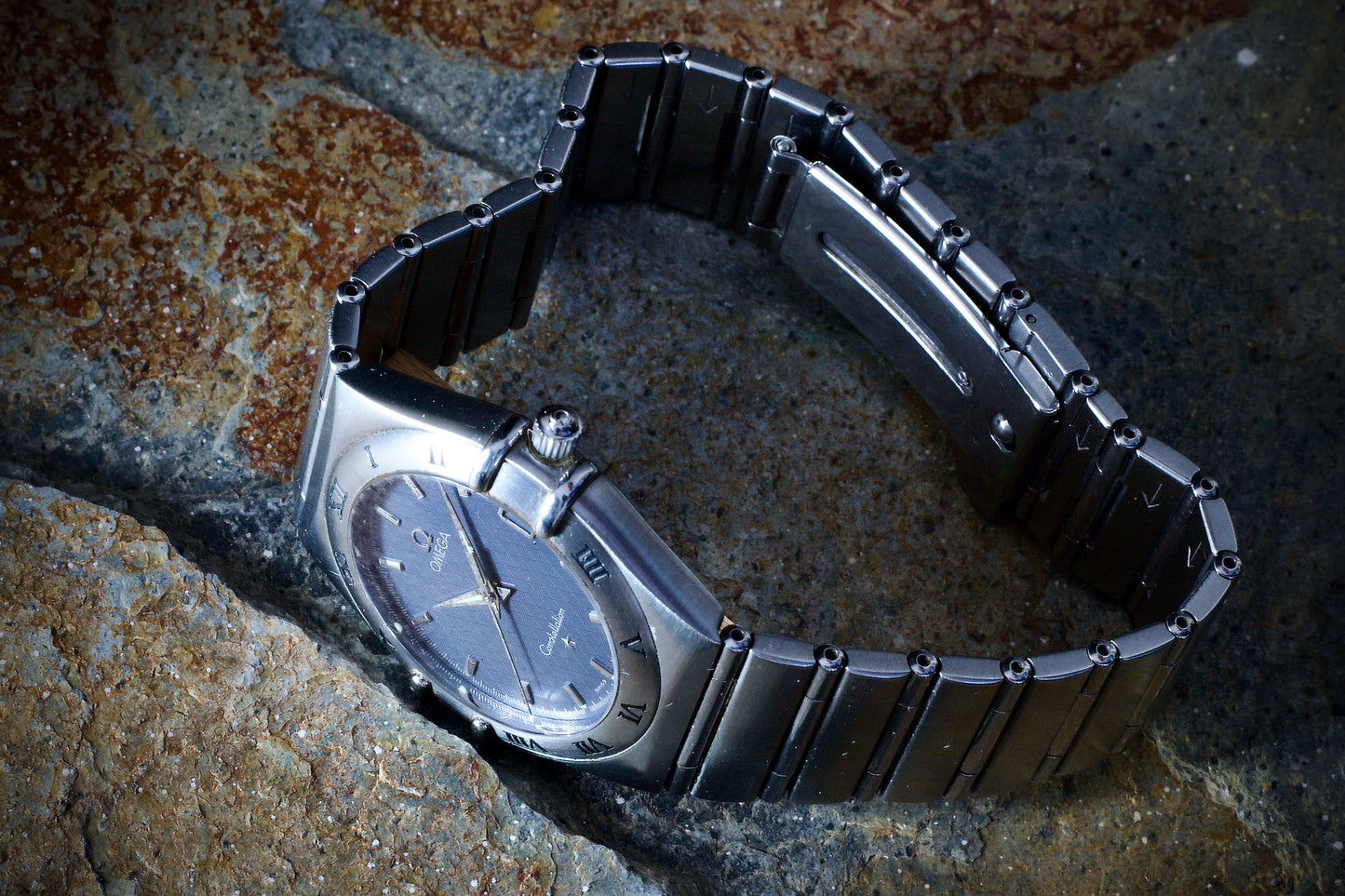 Vintage Omega Constellation 396. 1201 with blue dial from 1995