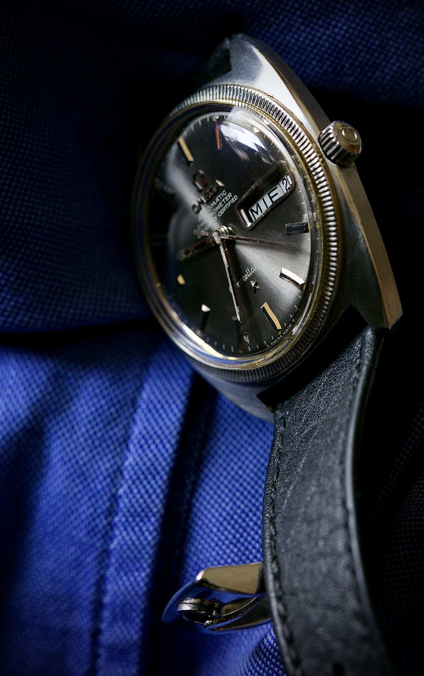 Omega Constellation C-Shape Automatic Ref. 168.029 | Original Gray Dial | Fluted White Gold Bezel
