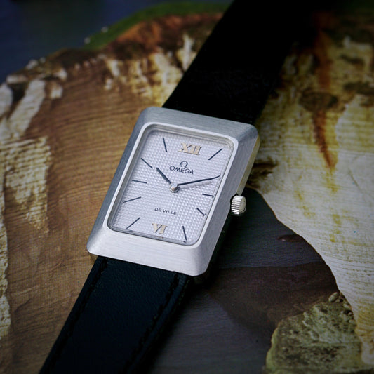 Omega De Ville Tank NOS (New Old Stock) Esfera Gris Guilloché Original – 1970s