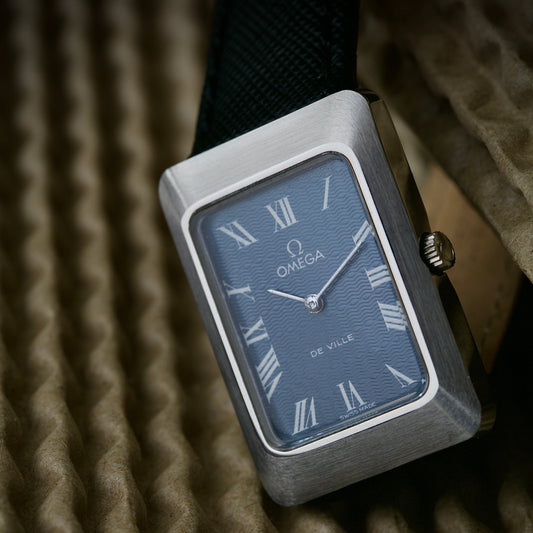 Omega De Ville NOS (New Old Stock) Esfera Azul Guilloché años 70
