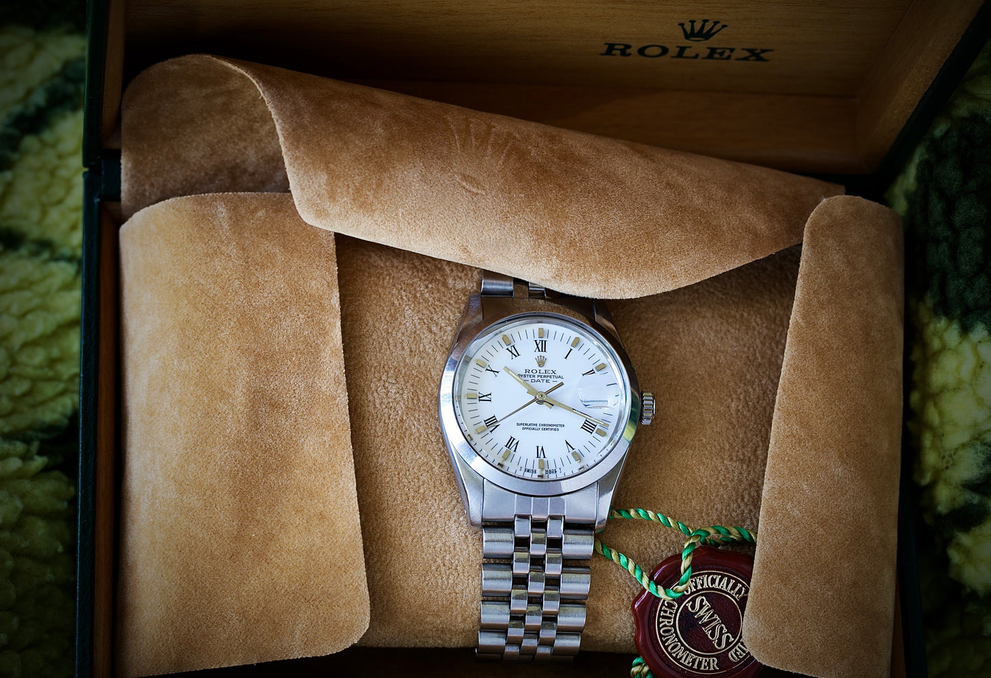 Rolex Oyster Perpetual Date Ref. 15000 Automatic 34 mm Jubilee (1986) – With Original Rolex Box
