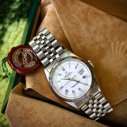 Rolex Oyster Perpetual Date Automático 34 mm Jubilee (1986) – Ref. 15000 - Estuche Original Rolex