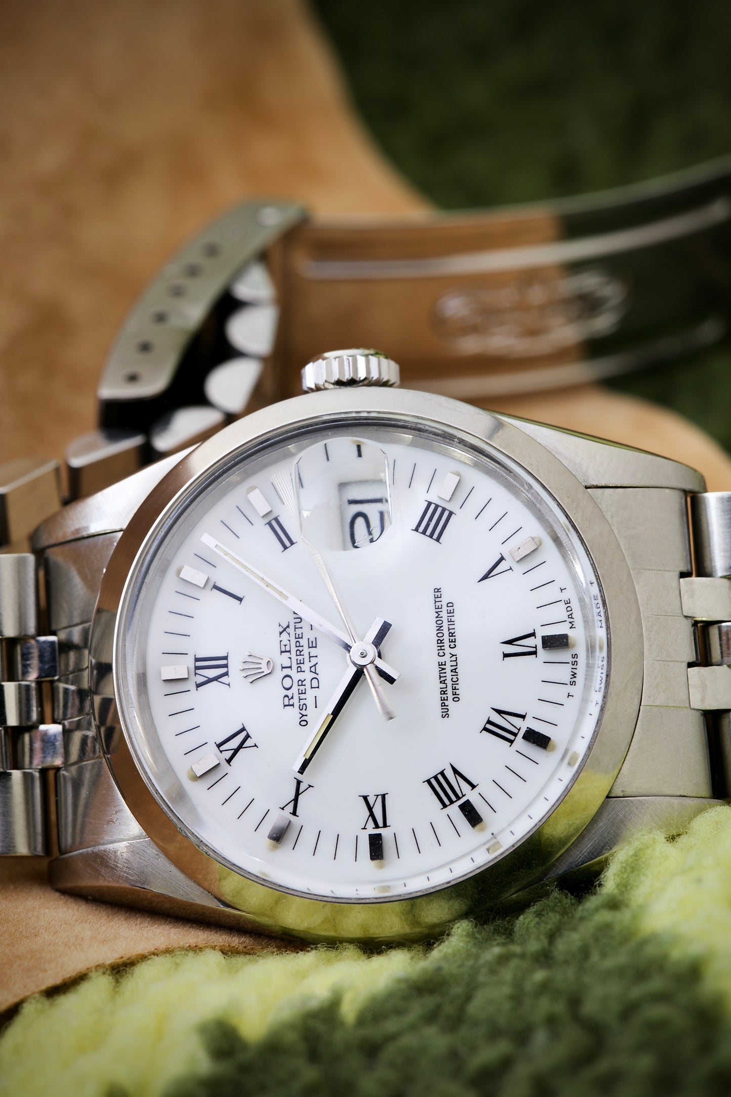 Rolex Oyster Perpetual Date Ref. 15000 Automatic 34 mm Jubilee (1986) – With Original Rolex Box
