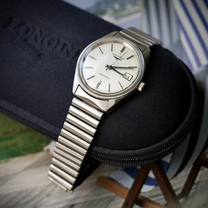 Longines Automatic 1979 with Original Bracelet & Box – Grey Dial