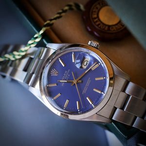 Rolex Oyster Perpetual Date Automático 34 mm Azul – Año 1986 – Estuche Original Rolex