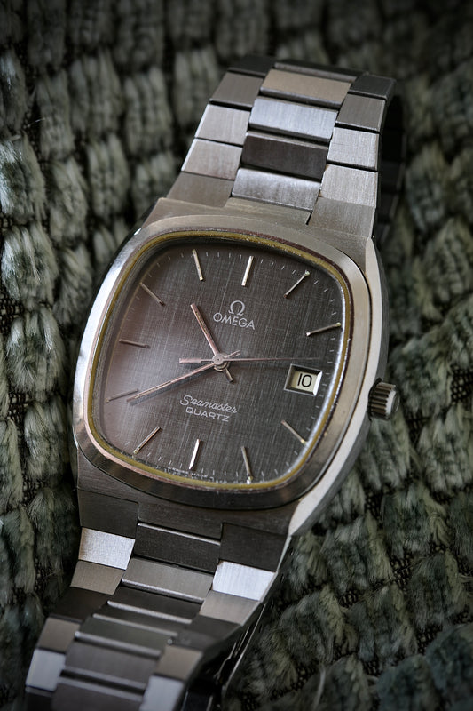 Omega Seamaster Quartz Calibre 1342 | Esfera Gris Original |Año 1976 | Brazalete Omega