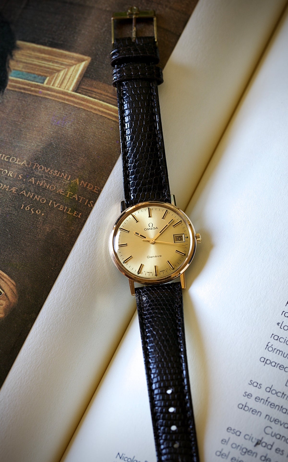 Omega Genève de Cuerda Manual Chapado en Oro Rosa Ref. 132.019  – Año 1969- Hebilla Original
