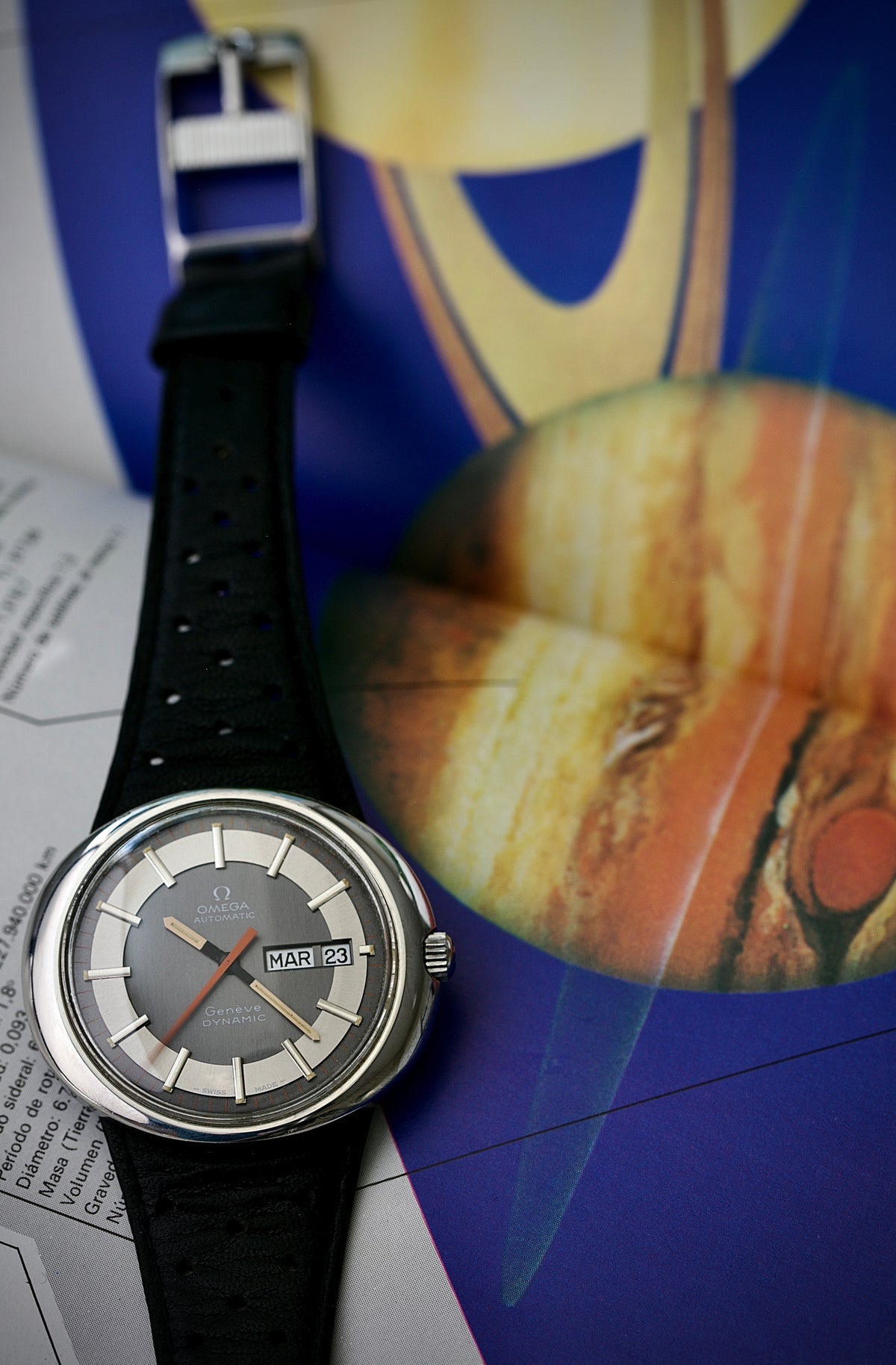 Omega Genève Dynamic Day-Date Automatic Ref. 166.108 — Correa y Hebilla Originales - Año 1974
