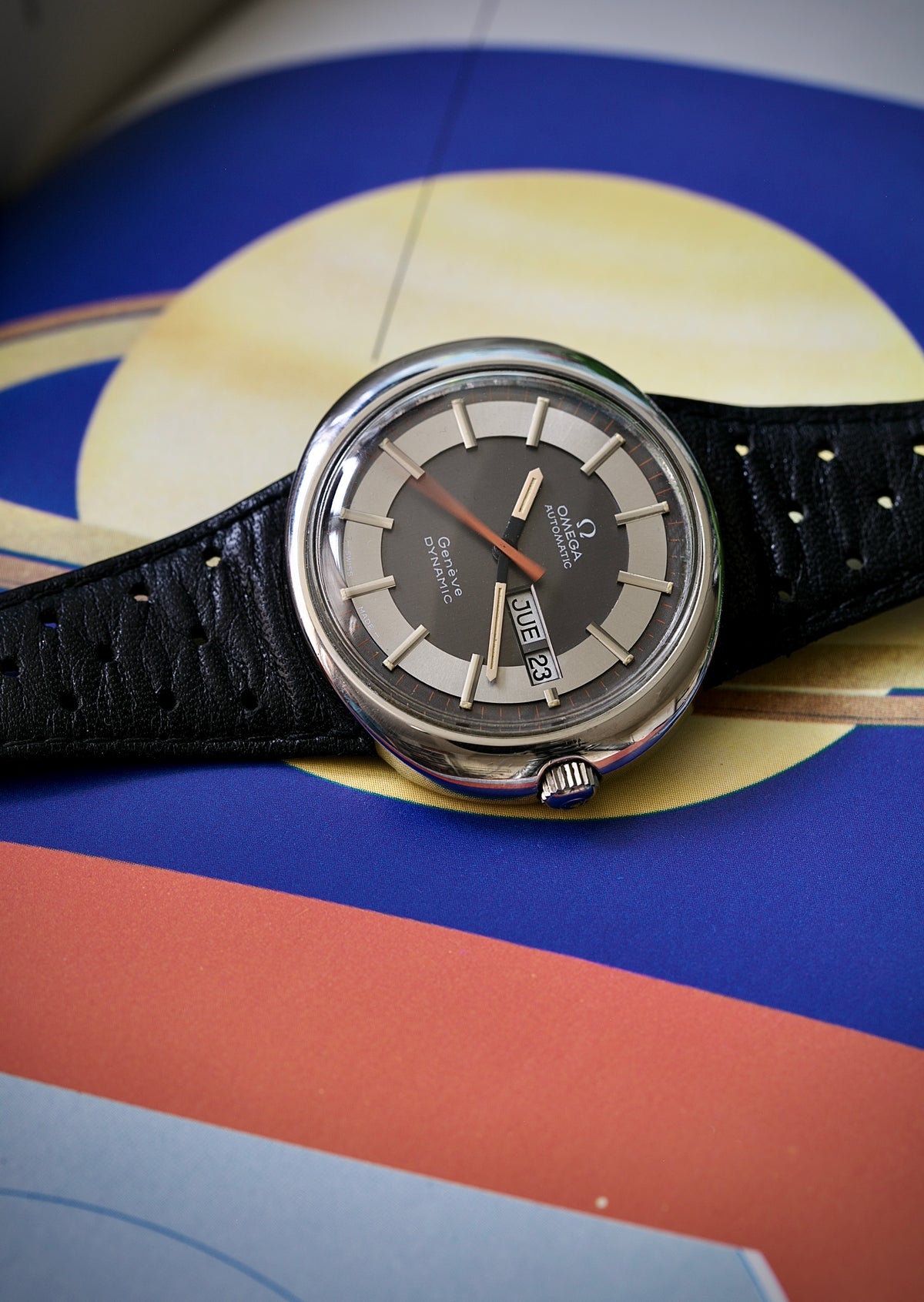 Omega Genève Dynamic Day-Date Automatic Ref. 166.108 — Correa y Hebilla Originales - Año 1974