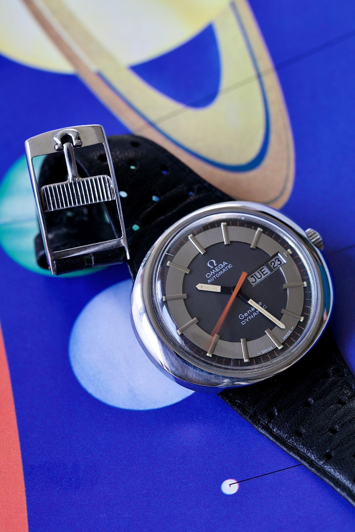 Omega Genève Dynamic Day-Date Automatic Ref. 166.108 — Correa y Hebilla Originales - Año 1974