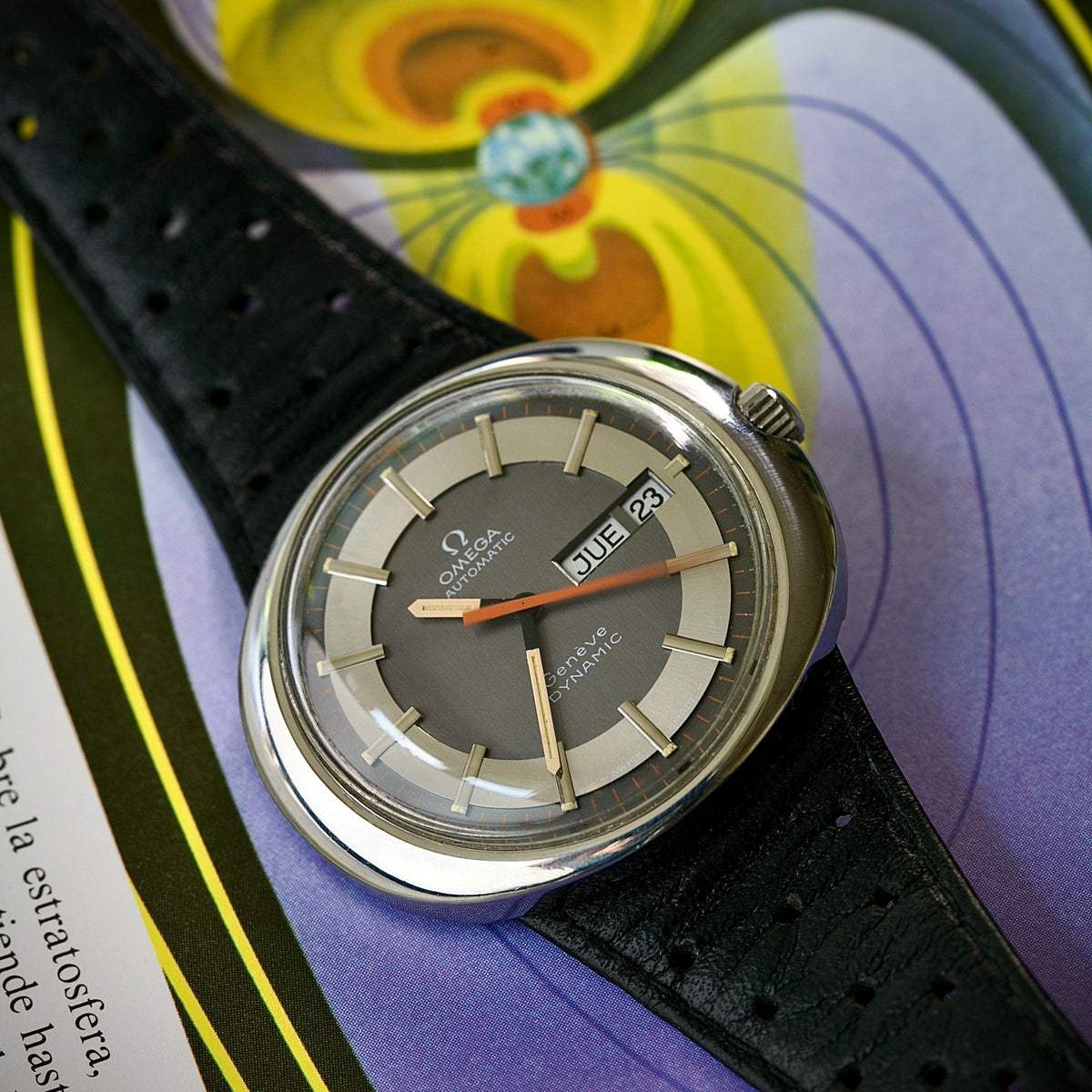 Omega Genève Dynamic Day-Date Automatic Ref. 166.108 — Correa y Hebilla Originales - Año 1974