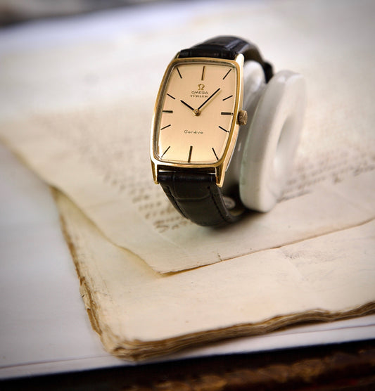 Omega Genève Türler Ref. 111.095 – Tonneau Tank del 1968 con doble firma