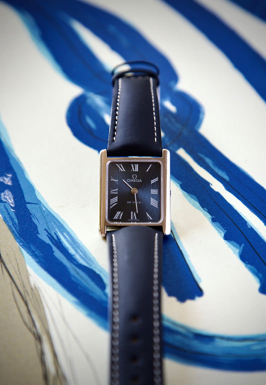 Omega De Ville Tank Vintage - Blue Guilloché Dial - Caliber 625 - 1970s
