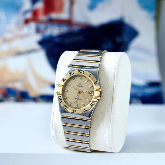 Vintage Omega Constellation 396.1080 with Champagne dial and gold bezel